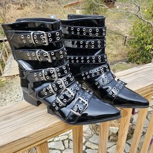 Demonia Warlock-70 Pointed Toe Calf High Boot